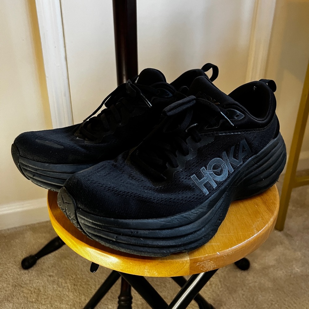 Hoka One One Men's Black Athletic Shoes Bondi 8